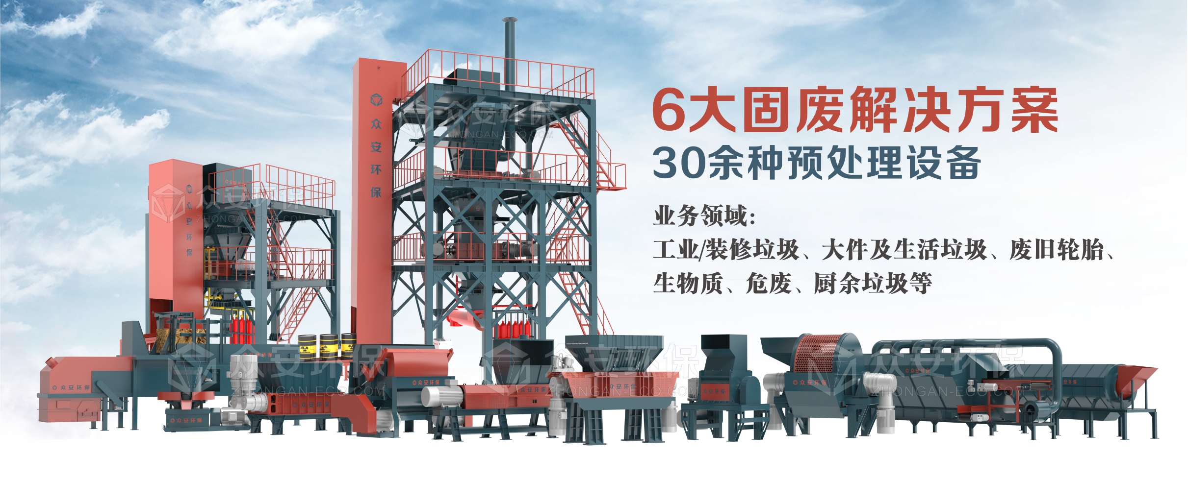 眾安環保：30多種固廢單機設備，6大固廢綜合解決方案
